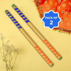 Colorful decorative dandiya sticks pair for festive dance