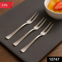 Three mini dessert forks displayed together