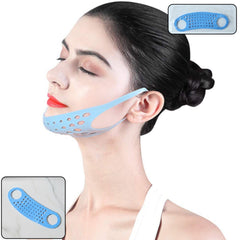 Reusable face mask ear saver strap showing adjustable loop design