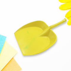 Long handle dustpan standing upright, front view