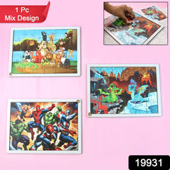 Kids educational jigsaw puzzle with animal theme