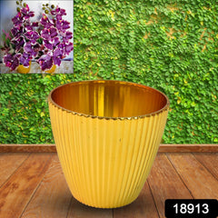 Plastic Flower Valencia Pot side angle