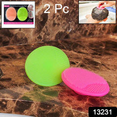 Close-up of soft silicone face scrubber