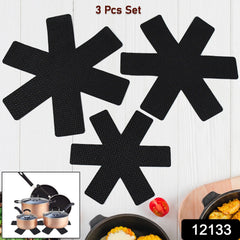 Close-up of black felt pan protector pad