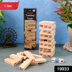 Numbered wooden blocks for Tumbling Tower game