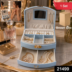 Premium Multi Layer Jewelry Storage Box with Mirror (1 Set)