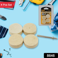 Close-up of wool felt polishing pads