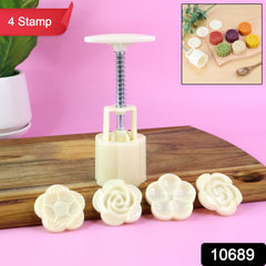 Mooncake Press Mold with 4 Stamps set