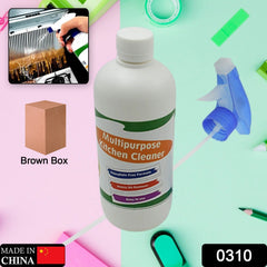 Cleaner spray in use on greasy kitchen stove