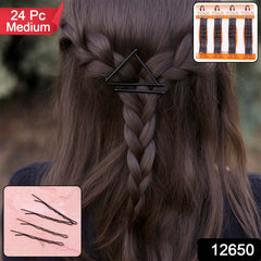 Black hair bobby pins close-up