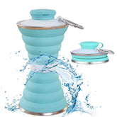 Silicone collapsible water bottle folded and upright
