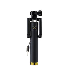 Compact selfie stick for smartphones with aux wire