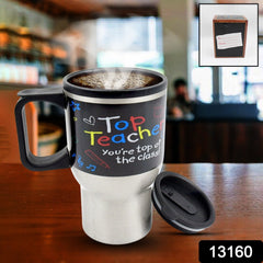 Stainless Steel Insulated Travel Mug - Double-Walled Vacuum Cup with Lid & Handle