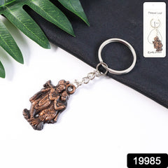 Durable metal keychain featuring Radha Krishna design