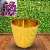 Plastic Flower Valencia Pot outdoor view