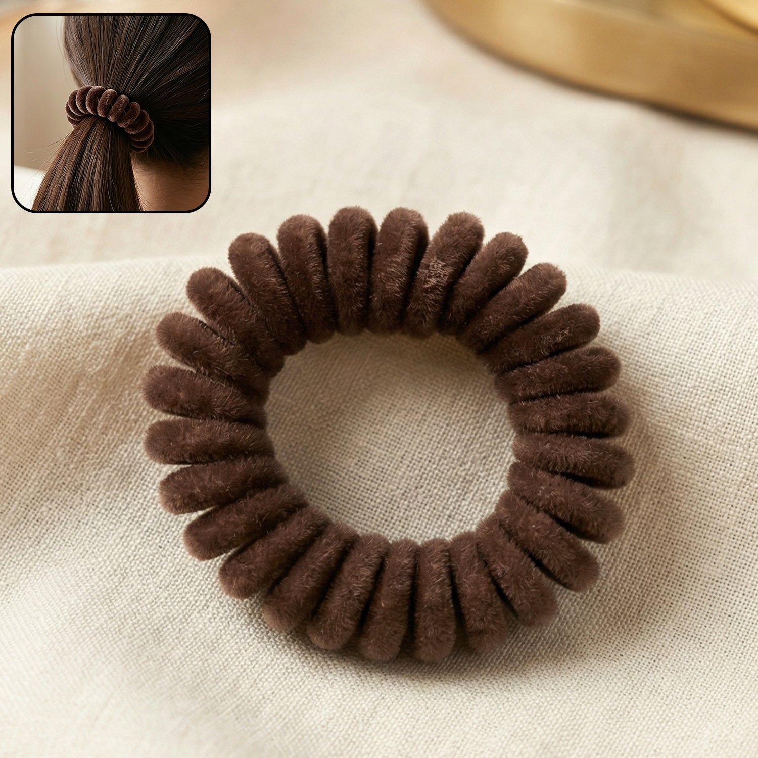 Soft stretchable telephone wire hair band