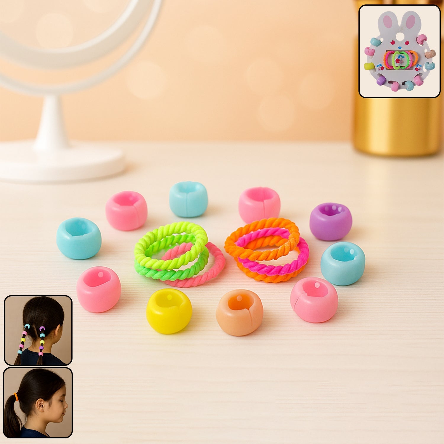 12-piece girls hair clip and hairband set with pastel colors