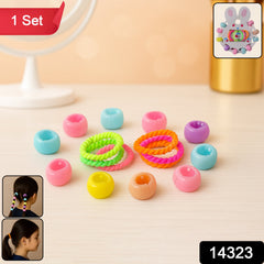 Close-up of pastel crown-shaped claw clips and elastic hairbands