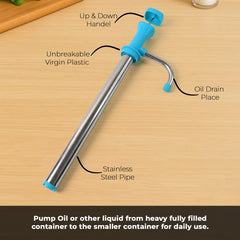 Hand pressing Supermom Manual Oil Pump Dispenser