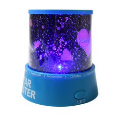 Star projector night light creating a magical glow in a child's bedroom