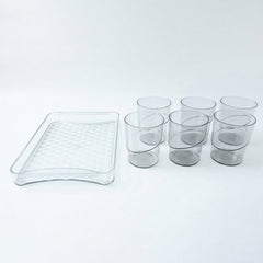 Premium Glass Serving Set (6 Glass With 1 Tray)