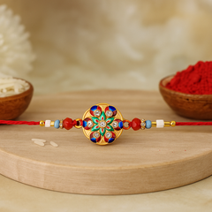 Blue & Red Petal Rakhi