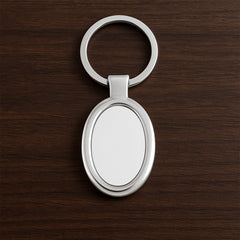 Sleek Oval Metal Keychain