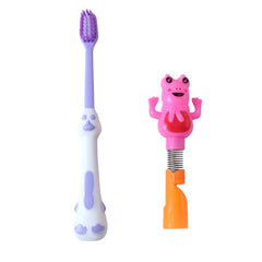 Kids Cartoon Spring Frog toothbrush ergonomic handle
