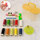 Compact double layer travel sewing kit with tools inside