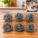 Round Shape Stainless Steel Scrubber (Pack of 6)
