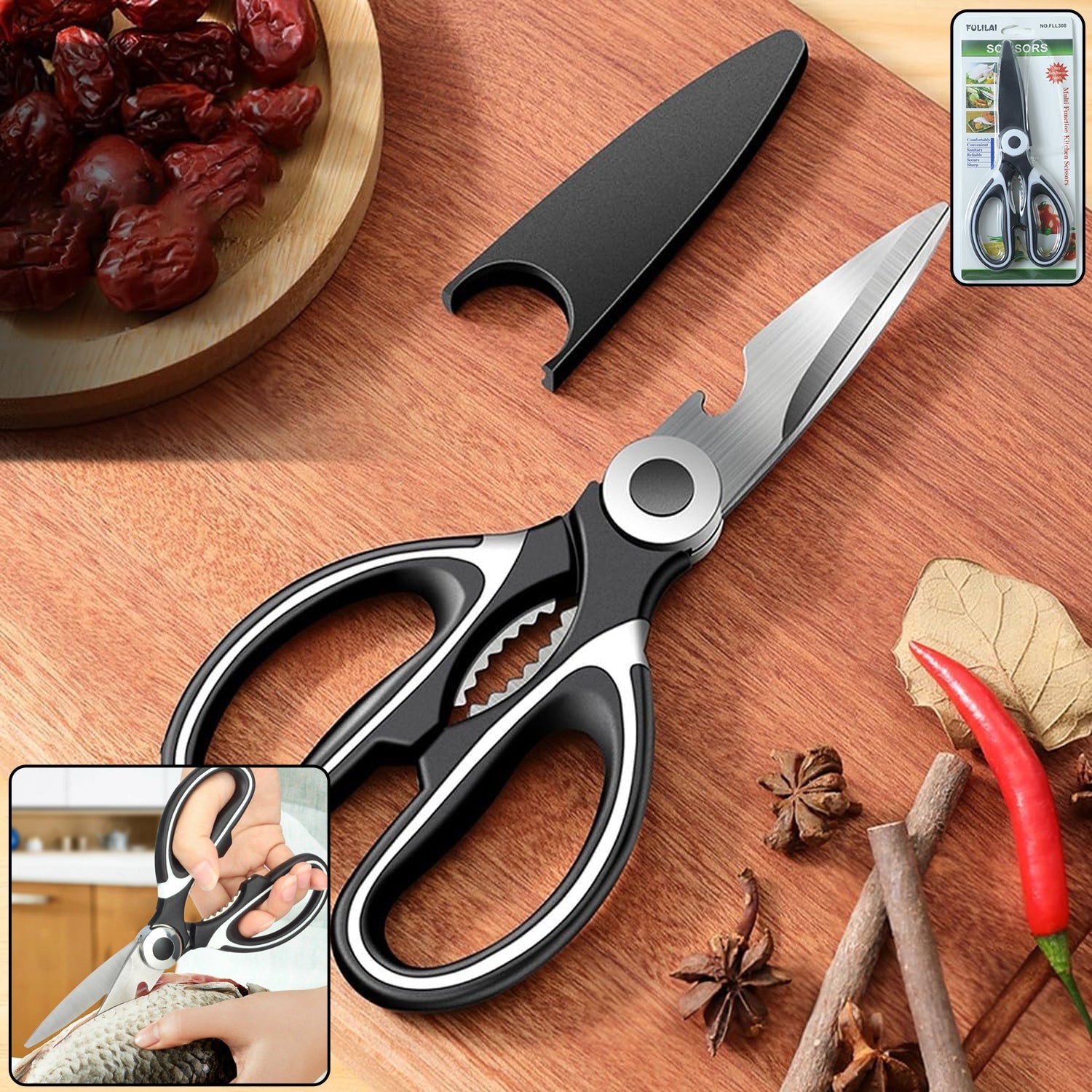 DeoDap 3-in-1 Multi-Function Kitchen Tool with bottle opener on white background