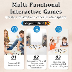 Child solving puzzle with magnetic kit