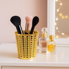 Luxury Golden Decorative Makeup Brush Holder Organizer (1 Pc)