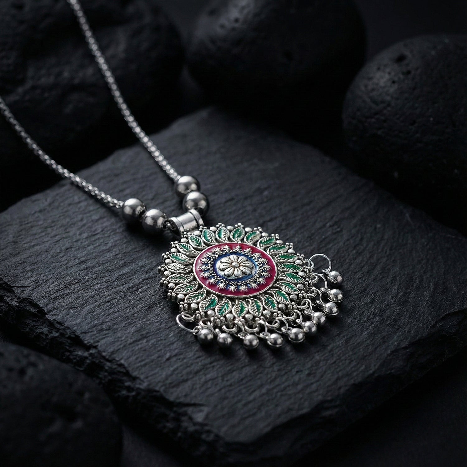 Floral mandala pendant