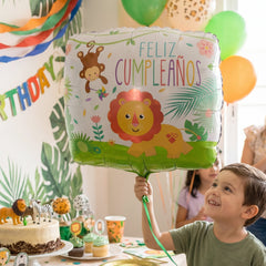 Lion foil balloon wall backdrop