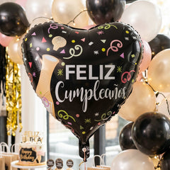 Black heart balloon backdrop