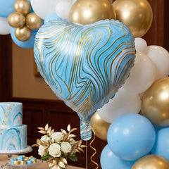 Blue heart balloon backdrop
