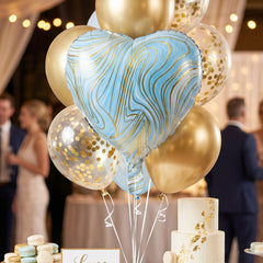 Heart foil balloon cake table
