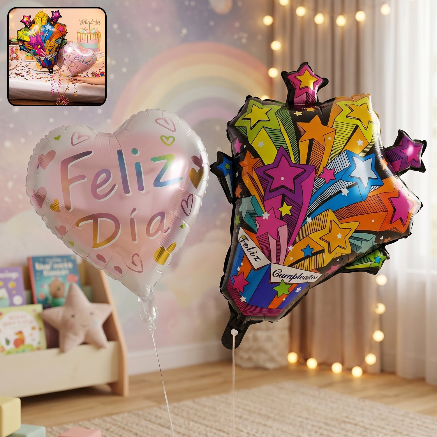 Feliz Dia colorful mix design foil balloon