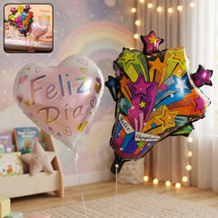 Feliz Dia colorful mix design foil balloon
