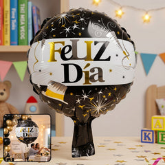Black gold foil balloon party