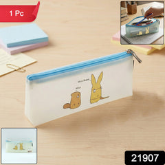 Cute Cartoon Transparent Pencil Pouch (1 Pc)