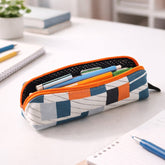 Designer Fabric Zipper Pencil Pouch front view