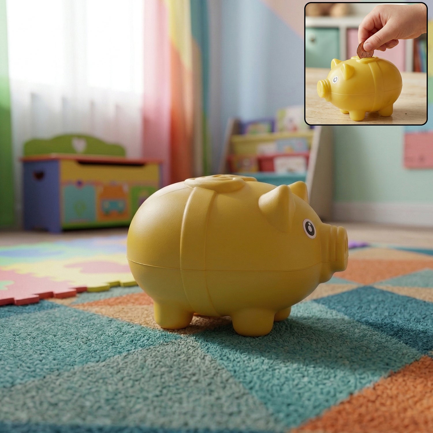 Small cute piggy money bank coin saving box for kids