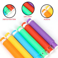 Close-up of flexible pop tubes in various colors