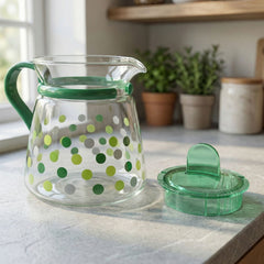 Glass tea kettle ready for serving