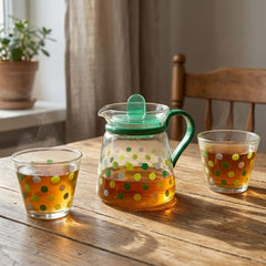 Set of two matching glass tea cups
