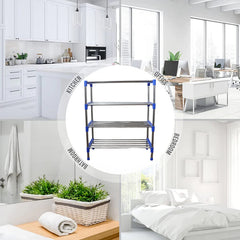 Durable metal shoe rack with 4 storage levels