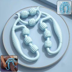 Handheld body massage roller with double grip