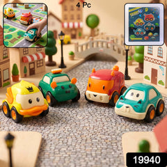 Close-up of Funwoods animal cartoon pull-back toy car designs